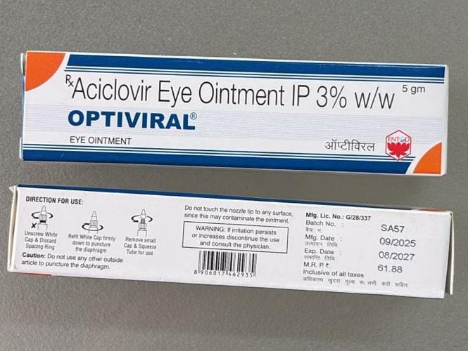Aciclovir ungüento  OPTIVIRAL 5mg