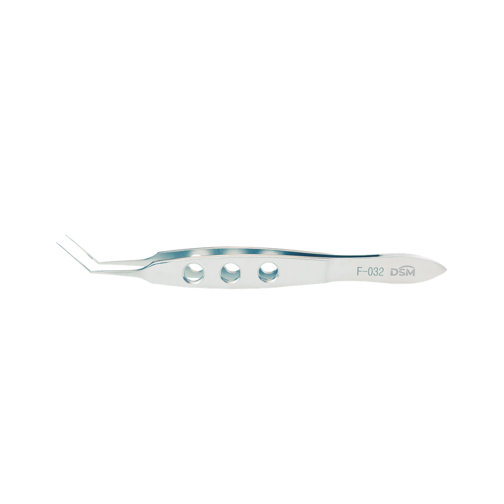 F-032 Pinza Capsulorhexis Ejes rectos, con plataformas de atar MICS 105 mm, incisión de 1.8 mm