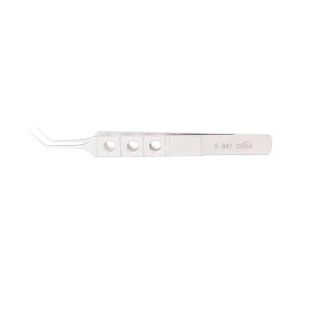 F-047 Lens Implantation Forceps 105mm, angled shafts with smooth jaws