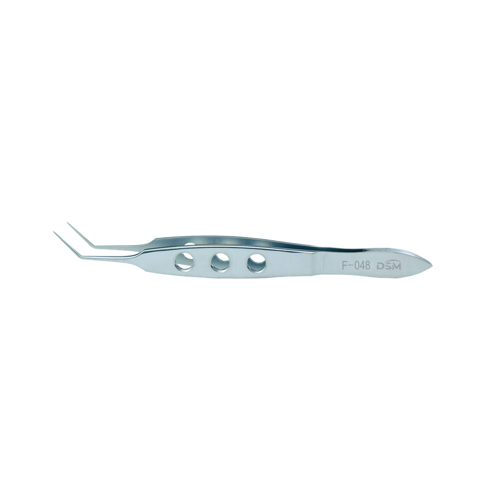 F-048 Mcpherson Lens Forceps 105mm, angled shafts with smooth jaws