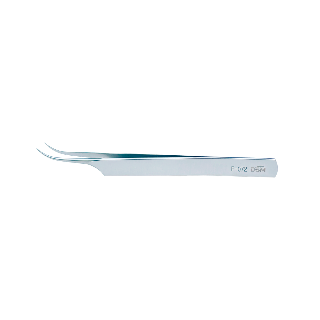 F-072 Jeweller Forceps 115mm, curved, 0.07mm x 0.03mm tip