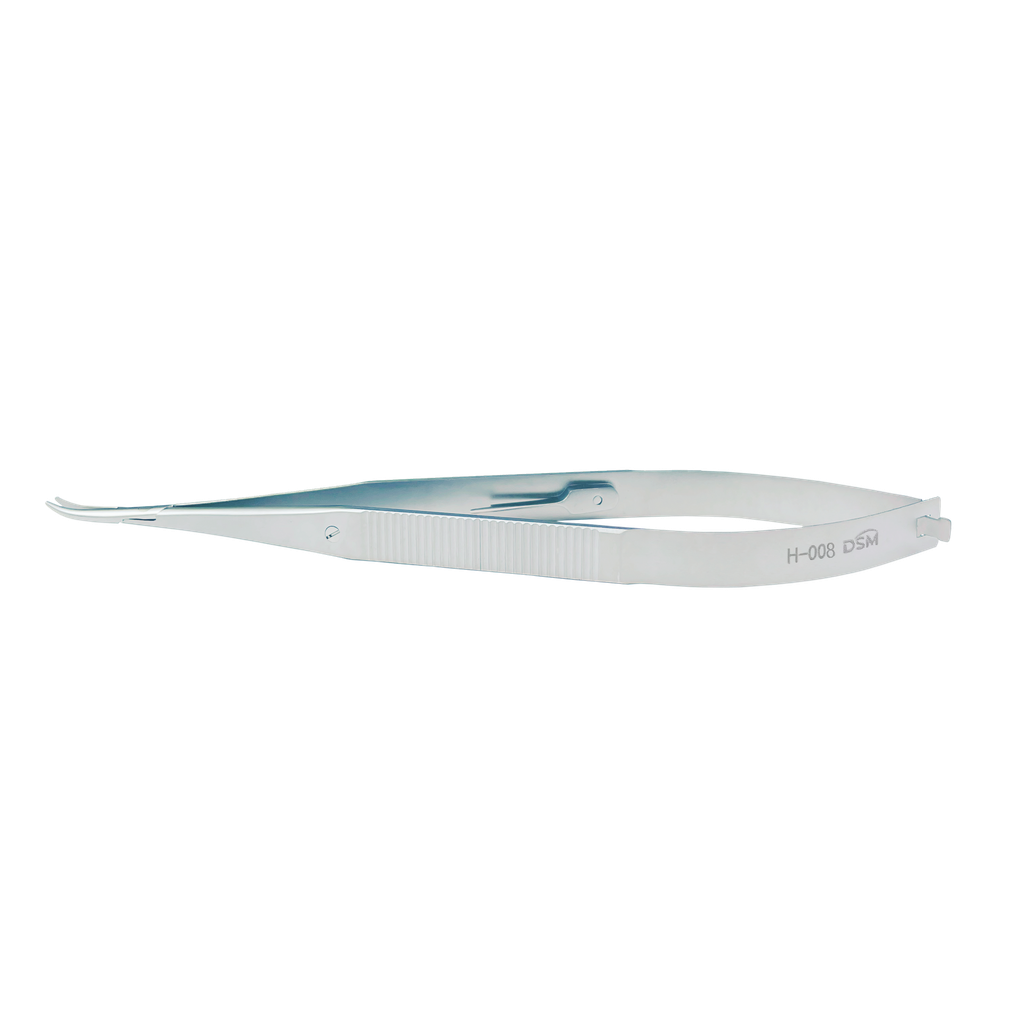 H-008 Needle Holder 140mm, 9mm curved jaws, flat handle with lock