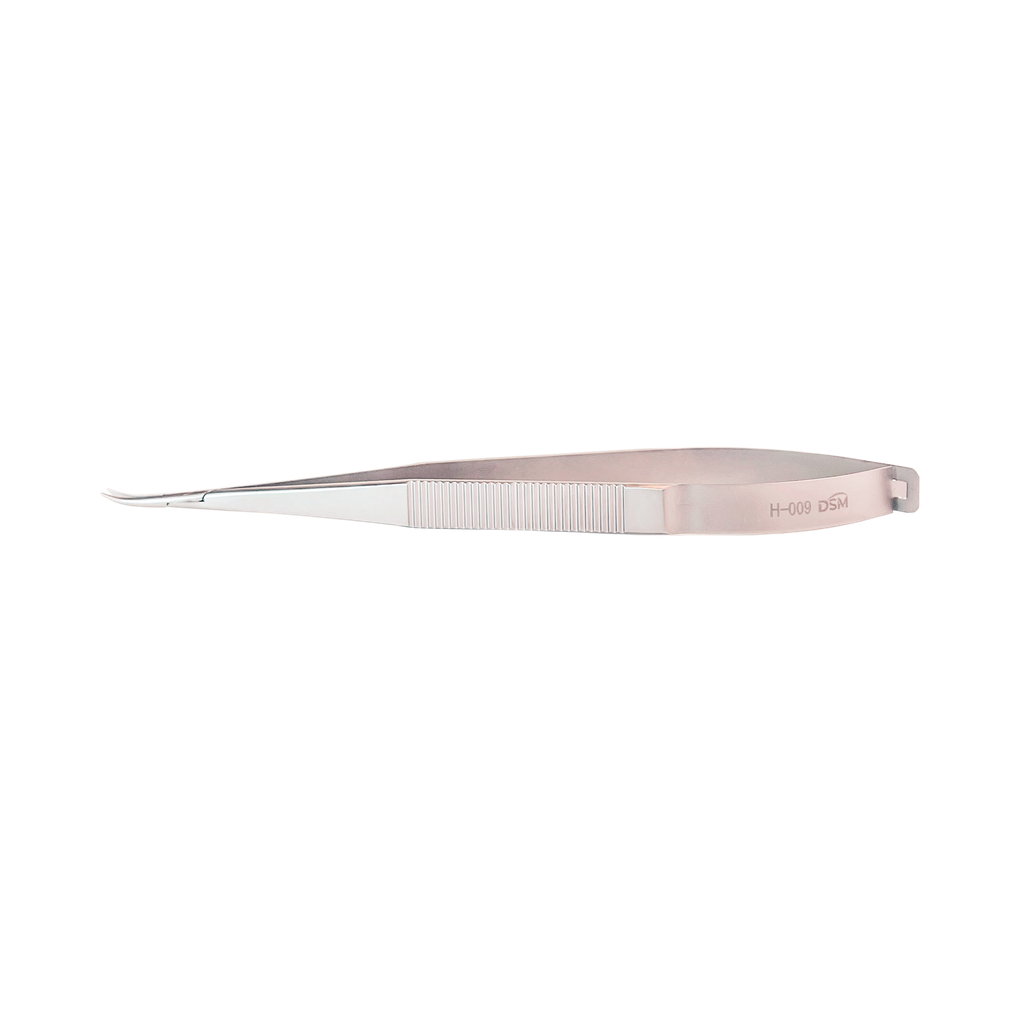 H-009 Needle Holder 140mm, 9mm curved jaws, flat handle without lock