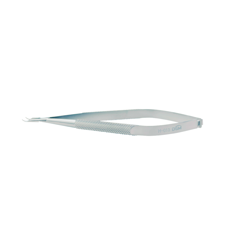H-013 Needle Holder 115mm, 9mm curved jaws, round handle without lock 