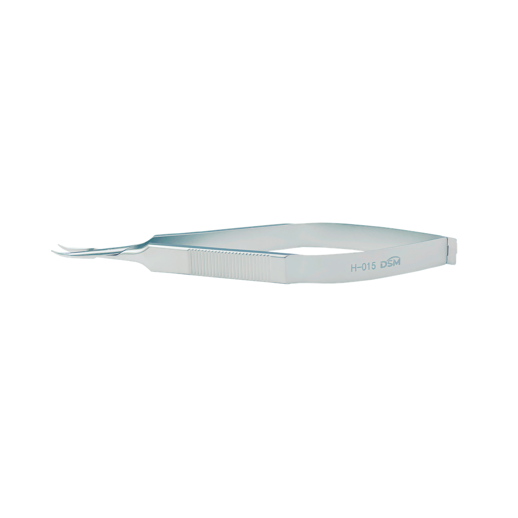 H-015 Needle Holder 115mm, 9mm curved jaws, flat handle without lock