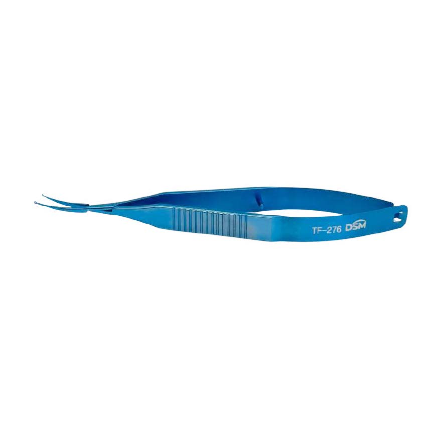 TF-276 Pinzas para lentes de 120 mm, vástagos curvos con anillo de 1,0 mm puntas, acción cruzada
