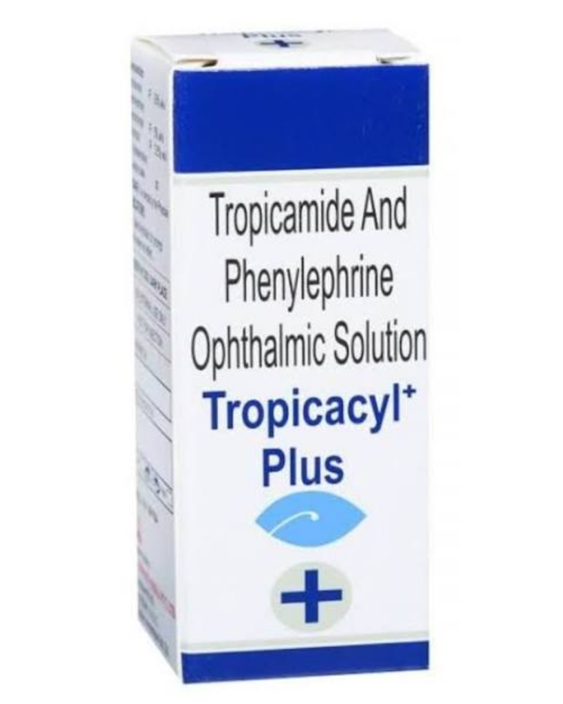 Tropicamide with Phenylephrine 0.8%-5% w/v of 5ml, (Tropicacyl Plus). Greivis Pharma.