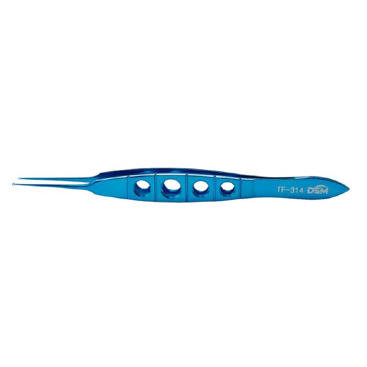 TF-314 Conjunctiva Forceps 112 mm, Straight, very delicate ring tip, flat handle