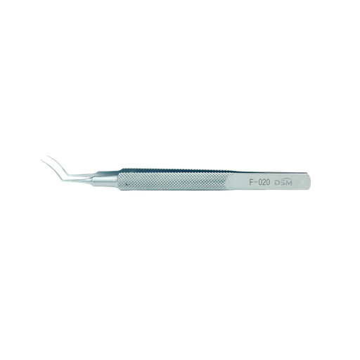 [F-020 ] F-020 Pinza MICS Capsulorhexis Ejes curvados, mango redondo MICS 105 mm, incisión de 1.8 mm