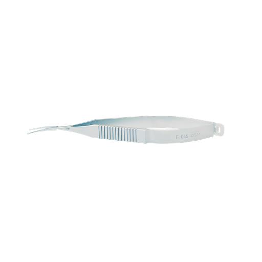 [F-045 ] F-045 Lens Forceps 115mm, curved shafts with 1.0mm ring tips
