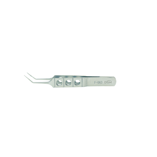 [F-063 ] F-063 Serrated Forceps 85mm, angled shafts with serrated tips