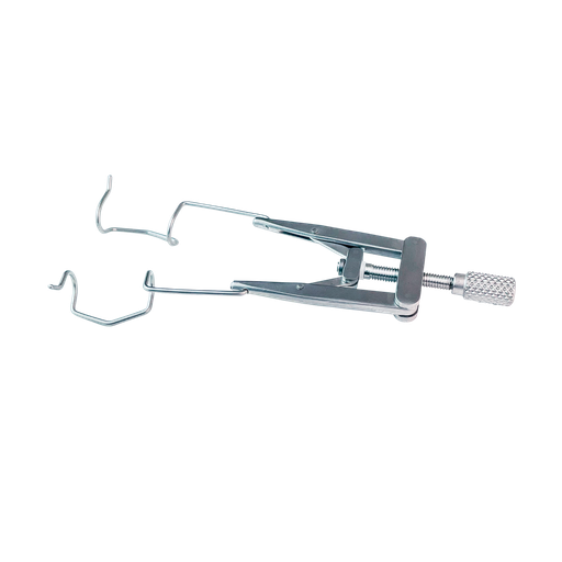 [E-032 ] E-032 Blefarostato Ajustable Valvas giratorias, longitud total 80 mm