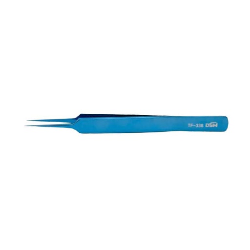 [TF-338 ] TF-338 Jeweler Forceps 115 mm, Straight, 0.05 x 0.01mm tip, flat handle