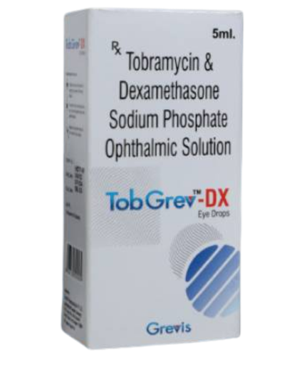 Tobramicina con Dexametasona gota oftálmica al 0,3%-0,1% w/v de 5ml. TobGrev-DX