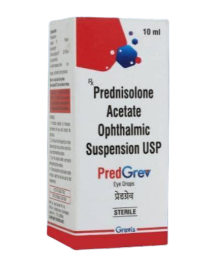 Acetato de prednisolona gota oftálmica al 1% w/v de 10ml USP (PREDGREV).