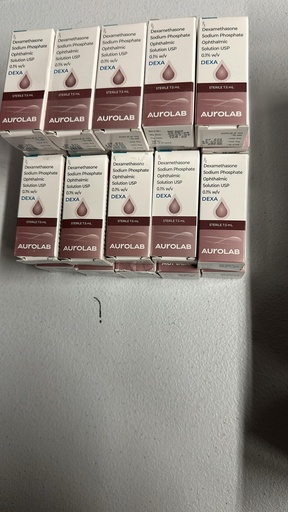 Dexametasona Solución oftálmica de fosfato sódico USP 0.1%  w/v 7.5 mL DEXA  AUROLAB